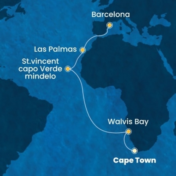 Costa Deliziosa - South Africa, Namibia, Zöld-Foki Köztársaság, Kanári-szigetek, Spanyolország