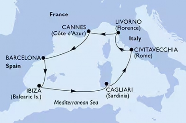 Csoportos hajóút: Cannes-tól Rómáig, a tengeren át